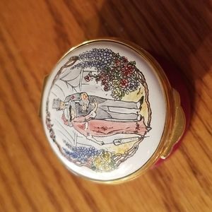 Vintage Fine Birmingham Enamel Chelsea Trinket Box w/ original box